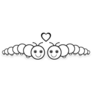 Caterpillars - Heart Icon Sticker