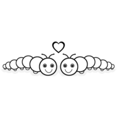 Caterpillars - Heart Icon Sticker