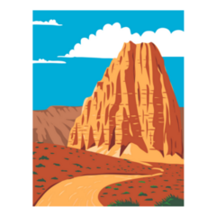 Cathedral Valley Loop In Capitol Reef Utah Poster Sticker