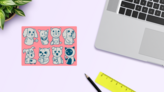 Cats & Dogs Sticker Sheet on a Desk (New) example