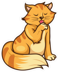 Cats Licking Feet Sticker