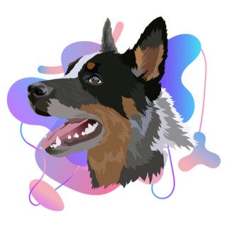 Cattle Dog Gradient Sticker