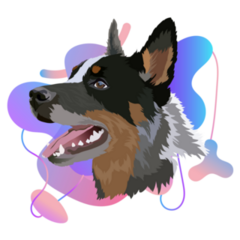 Cattle Dog Gradient Sticker