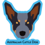 Cattle Dog On Blue Sticker