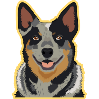 Cattle Dog Yellow Sticker
