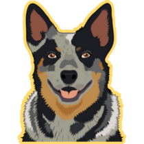 Cattle Dog Yellow Sticker
