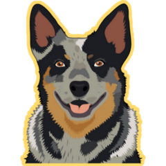 Cattle Dog Yellow Sticker