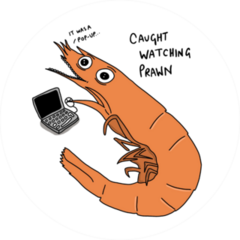 Caught Watching Prawn Sticker