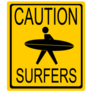 Caution Surfers Sign California Sticker