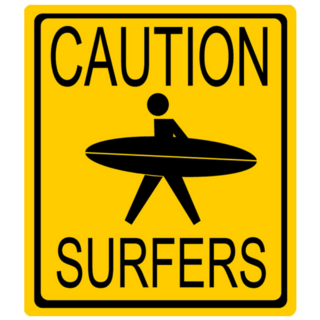 Caution Surfers Sign California Sticker