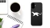 Cawling Dinosaur Sticker on a Phone (New) example