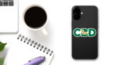 CBD Cannabis Sticker on a Phone (New) example
