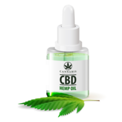 Cbd Oil Bottle With Leaf Sticker