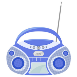 Cd Stereo Boombox Y2K Style Sticker 