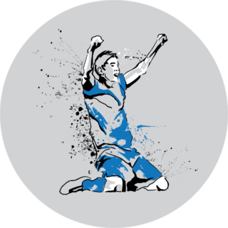 Celebrating Soccer Player Sticker