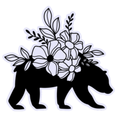 Celestial Bear Silhouette Sticker