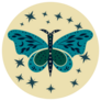 Celestial Butterfly Floral Moon Sticker