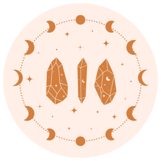 Celestial Crystals And Moon Phase Sticker
