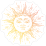 Celestial Shining Sun Sticker