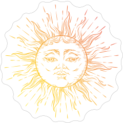 Celestial Shining Sun Sticker