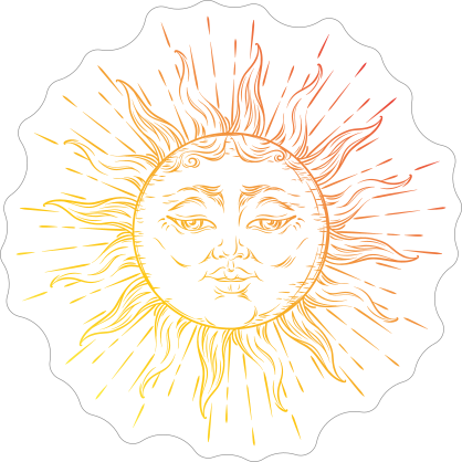 Celestial Shining Sun Sticker