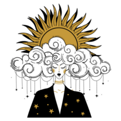 Celestial Sun Goddess Sticker