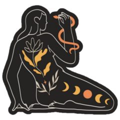 Celestial Woman Holding Serpent Sticker