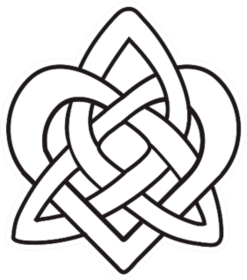 Celtic Heart Knot Black Isolated Silhouette Sticker