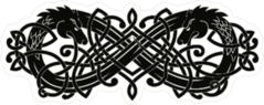 Celtic Intertwined Ribbon Two-headed Dragon Sticker