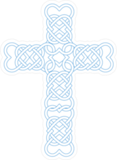 Celtic Knot Cross With Heart Shapes Sticker
