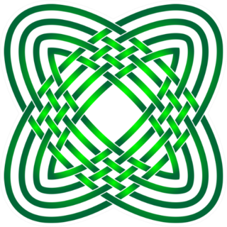 Celtic Knot In Shades Of Green Sticker