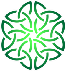 Celtic Shamrock Knot Ombre Circle Sticker