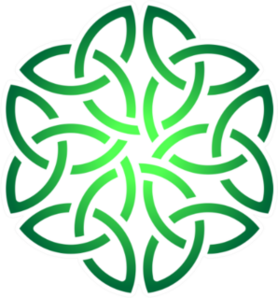 Celtic Shamrock Knot Ombre Circle Sticker