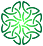 Celtic Shamrock Knot Ombre Circle Sticker