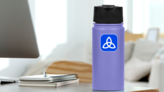 Celtic Trinity Icon In Blue Sticker on a Water Bottle (New) example