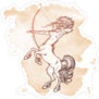 Centaur Holding Bow And Arrow Watercolor Sticker