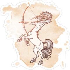 Centaur Holding Bow And Arrow Watercolor Sticker