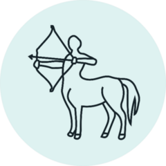 Centaur Icon On Blue Sticker