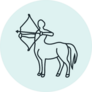 Centaur Icon On Blue Sticker