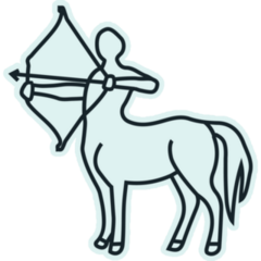 Centaur Icon On Blue Sticker