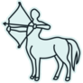 Centaur Icon On Blue Sticker
