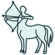 Centaur Icon On Blue Sticker