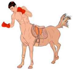 Centaur In Boxing Gloves Sticker