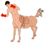 Centaur In Boxing Gloves Sticker