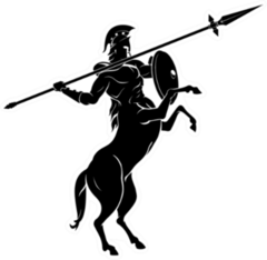 Centaur Spear Aim High Silhouette Sticker