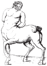 Centaur, Vintage Engraved Illustration Sticker