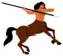 Centaur Warrior Cartoon Illustration Sticker