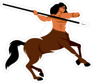 Centaur Warrior Cartoon Illustration Sticker