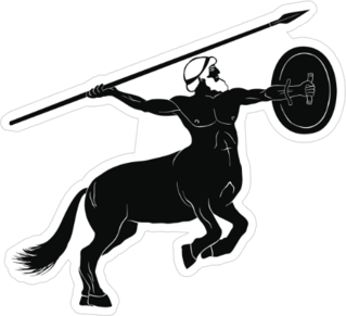 Centaur With A Spear And Shield Sticker