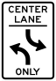 Center Lane Turn Left Only Sticker